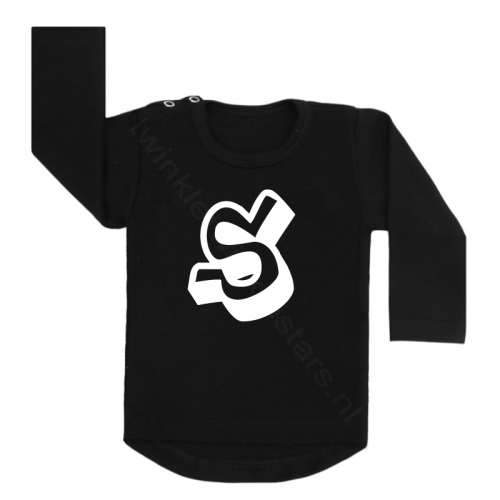 Longsleeve zwart letter S choose