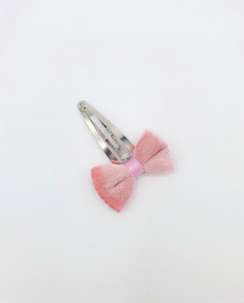 Haarspeldje pink velvet bow