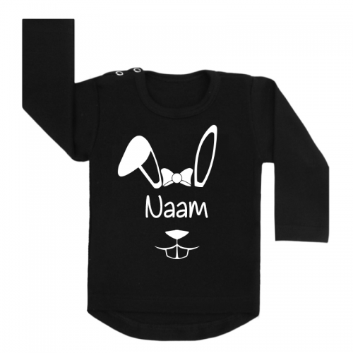 shirt easterbunny girly zwart