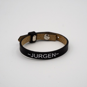 leren SOS armband zwart