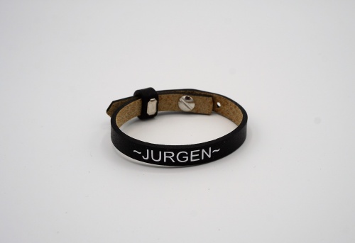 leren SOS armband zwart