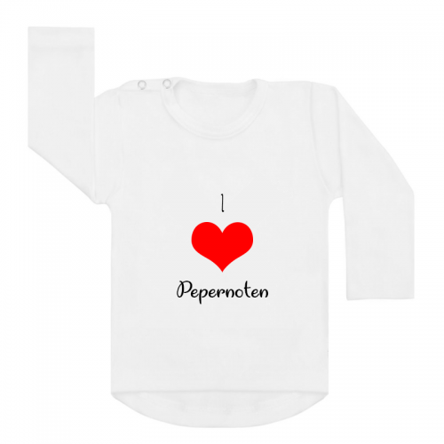 Sinterklaas shirt wit I love pepernoten