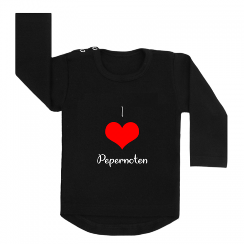 Sinterklaas shirt zwart I love pepernoten