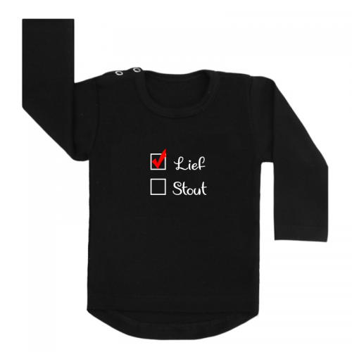 Shirt zwart lief stout