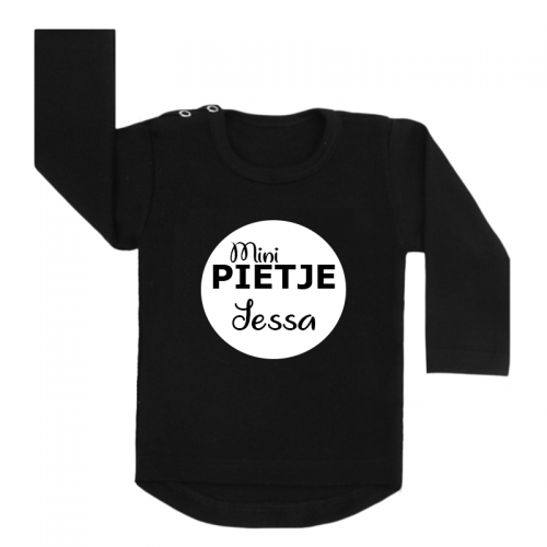 Sinterklaas shirt zwart mini pietje