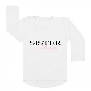 Sister en naam shirt wit