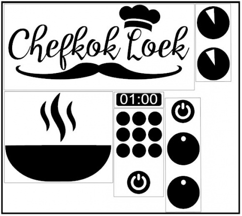 Keukensticker set chefkok