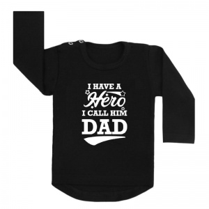 shirt zwart I have a hero vaderdag