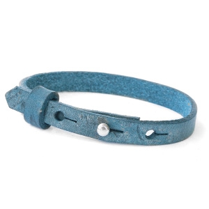 leren SOS armband all over blue