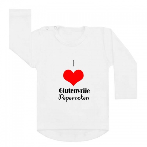 shirt I love glutenvrije pepernoten wit