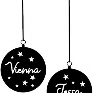 raamsticker kerstballen naam