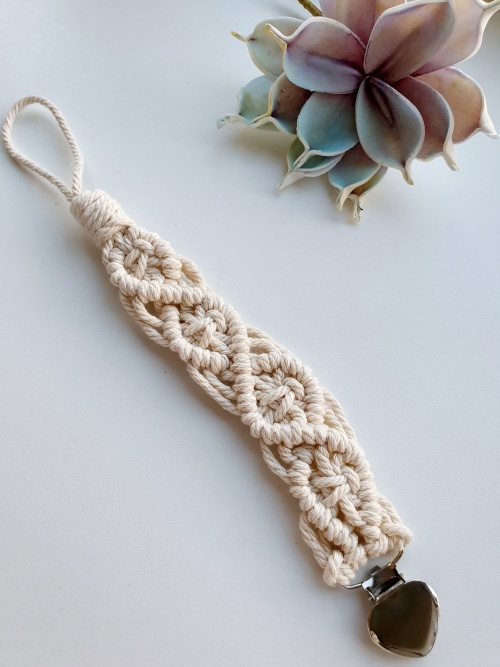 Handgemaakt macrame speenkoord