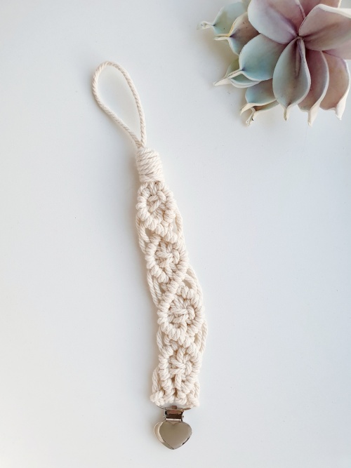 Handgemaakt macrame speenkoord