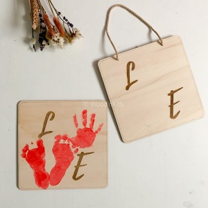 DIY houten bord love