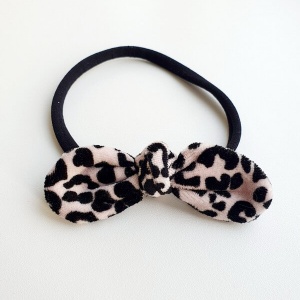 Haarband stoffen strik velvet leopard