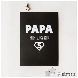 Ansichtkaart papa mijn superheld