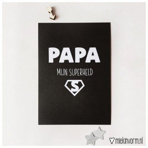 Ansichtkaart papa mijn superheld