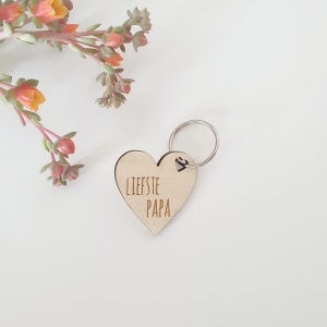 Houten sleutelhanger liefste papa