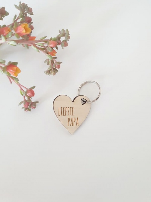 Houten sleutelhanger liefste papa