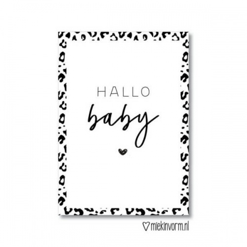 Babyshower leopard invulkaarten set