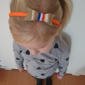 Stoffen oranje diadeem Koningsdag