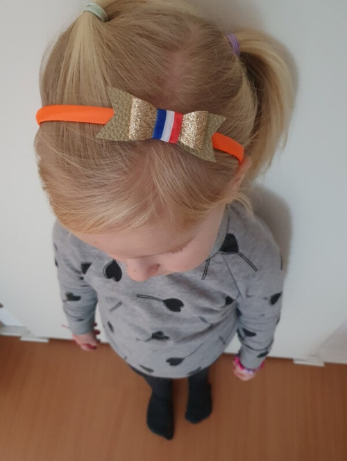 Stoffen oranje diadeem Koningsdag