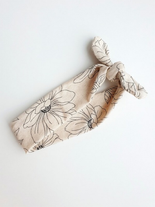 Haarband beige bloemen