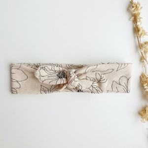 Haarband beige bloemen