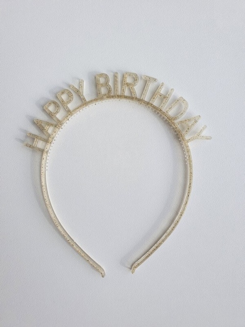 Witte diadeem happy birthday glow in the dark