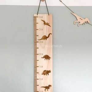 Houten groeimeter dino