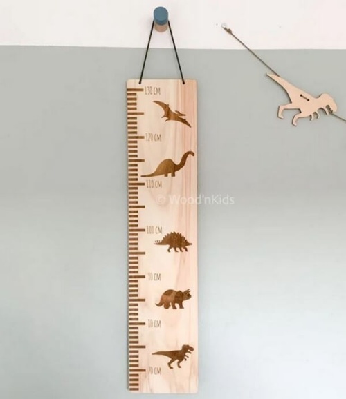 Houten groeimeter dino