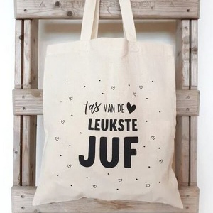 Canvas tas leukste juf