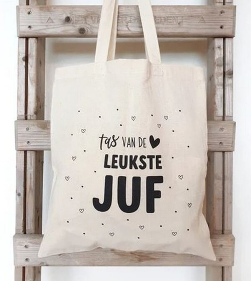 Canvas tas leukste juf